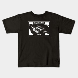 TOYOTA MR2 MK1 ENGINE (Black Version) Kids T-Shirt